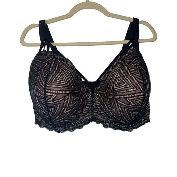 Adore Me Other - Adore Me Tan Black Chevron Pattern Bra Geometric NWT 42H